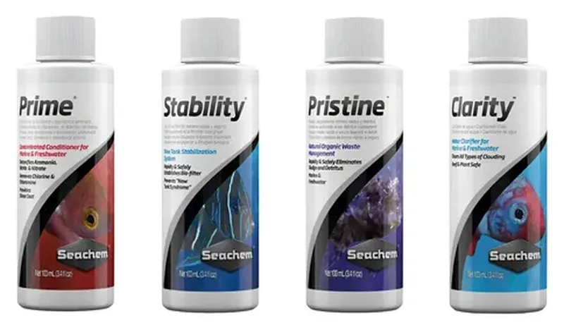 Acondicionadores Seachem Prime, Stability, Pristine y Clarity
